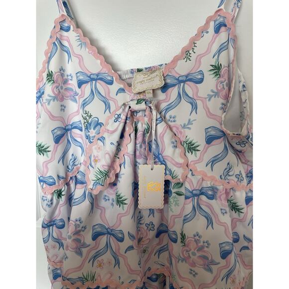 NWT Simply Southern Ribbon Tiered Mini Dress Size XXL Blue Pink White Ruffles - Picture 7 of 13